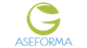 Logo de ASEFORMA con cuadrado verde y letras azules.
