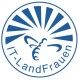 Logo mit Sonnensymbol, Schmetterling und Schriftzug „IT-LandFrauen“ in Blau.