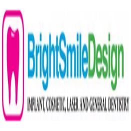 Logo of BrightSmileDesign, a dental clinic specializing in various dental services.