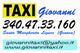 "Pubblicità Taxi Giovanni a Santa Margherita Ligure con contatti email e sito web."
