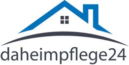 Logo mit Hausdach und Schornstein, Text "daheimpflege24".
