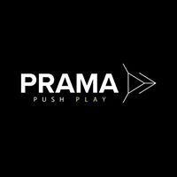 Logotipo de Prama con fondo negro y texto "Push Play".