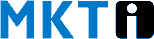 Texto "MKT" en azul junto a una letra "i" blanca sobre un fondo negro.