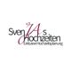 Logo mit Text: "Sven JAs Hochzeiten - Exklusive Hochzeitsplanung" in eleganter Schrift.