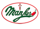 Logo con scritta "Manfuso" verde su sfondo bianco, bordi rossi e immagine di un peperoncino.