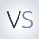 "Graues Bild mit den Buchstaben 'VS' in der Mitte auf weißem Hintergrund."