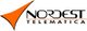 Logo di Nordest Telematica con un triangolo arancione stilizzato.