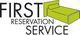 Logo mit Text "First Reservation Service" und einem grünen Bett-Symbol.