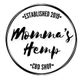 Logo for Momma's Hemp, a CBD shop established in 2019, in a circular design.
