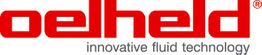 Logo mit rotem Text "oelheld" und Slogan "innovative fluid technology" in Deutsch und Englisch.