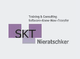 Logo mit Text: "Training & Consulting Software Know-How Transfer, SKT Nieratschker".