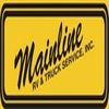Yellow logo of Mainline RV & Truck Service, Inc. with black text and border.