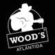 Logo do Wood's Atlântida: silhueta de cowboy com violão em fundo preto.