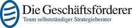 Logo der Firma "Die Geschäftsförderer" mit Slogan: Team selbstständiger Strategieberater.
