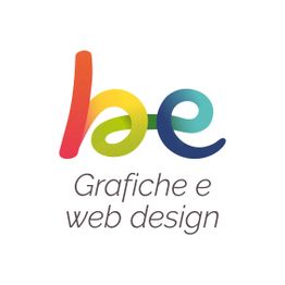 Logo colorato con testo "Grafiche e web design" su sfondo bianco.