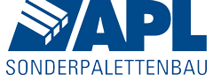 Logo mit dem Text "APL Sonderpalettenbau" in blauer Schrift.