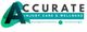 Logo for Accurate Injury Care & Wellness, featuring acupuncture and massage elements.