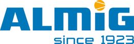 Logo von ALMiG in Blau mit orangefarbenem Punkt, darunter Schriftzug "since 1923".