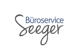 Logo mit Text "Büroservice Seeger" in blauer und grauer Schrift auf weißem Hintergrund.