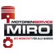 Logo von Motorenservice Miro, KFZ-Werkstatt für alle Marken mit Kolben-Icon.