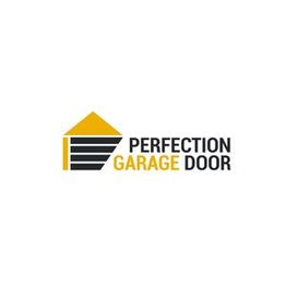 Logo of "Perfection Garage Door" with a stylized house and garage door graphic.