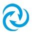 Drei blaue, im Kreis angeordnete Pfeile, die ein Recycling-Symbol bilden.