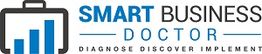 Smart Business Doctor logo with briefcase and bar chart design.