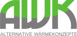 Logo mit "AWK" in Grün und Grau, Text: "ALTERNATIVE WÄRMEKONZEPTE" darunter.
