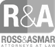 R&A logo; Ross & Asmar, Attorneys at Law, in grayscale.