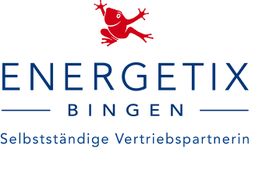 Logo mit rotem Frosch und Text: ENERGETIX Bingen, Selbstständige Vertriebspartnerin.