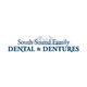 Logo for South Sound Family Dental & Dentures with a mountain design.