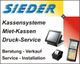 SIEDER-Logo mit Text zu Kassensystemen, Mietkassen, Druck-Service, Beratung, Verkauf, Installation.