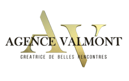 Logo de l'Agence Valmont, texte doré sur fond transparent.