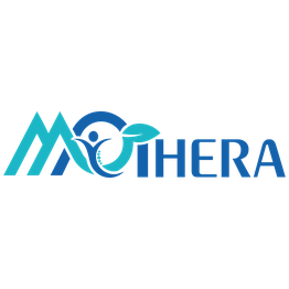 Logo mit stilisiertem Buchstaben "M" und Blattmotiv, daneben der Text "MOTHERA".