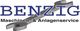 Logo mit Schriftzug "BENZIG Maschinen- & Anlagenservice" und einem großen Schraubenschlüssel.