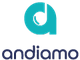 Logo de "andiamo" con una letra "a" estilizada en color turquesa.
