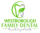 Logo of Westborough Family Dental with a stylized tooth and a leaf.