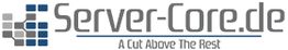 Logo von Server-Core.de mit dem Slogan "A Cut Above The Rest" und stilisierten Quadraten links.