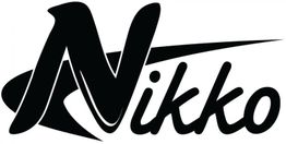 Schwarzes "Nikko"-Logo mit stilisiertem, geschwungenem Buchstaben "N" und dynamischem Design.