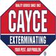 Cayce Exterminating logo with slogan "Your Pest. Our Problem." since 1963 in red and blue.