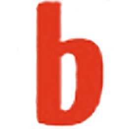 Ein roter, handgeschriebener Kleinbuchstabe "b" auf weißem Hintergrund.