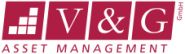 Logo von V&G Asset Management GmbH in roter Farbe mit Symbolen und Buchstaben.