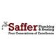 Logo of Saffer Plumbing & Heating with a tap graphic, stating "Four Generations of Excellence."