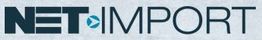 Logo med teksten "NET IMPORT" i mørkeblå farve.