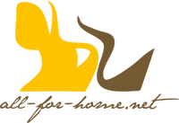 Logo mit stilisiertem Hund und Katze in Gelb und Braun, darunter der Text "all-for-home.net".