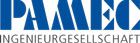 "PAMEC Ingenieurgesellschaft-Logo in blauer Schrift auf weißem Hintergrund."