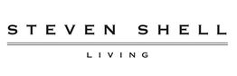 "Steven Shell Living logo with black text and a horizontal line separating the words."