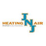 Logo with "JNJ Heating & Air" text and the phrase "Comfort is our business" beneath.
