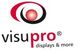 Logo von Visupro mit stilisiertem Auge und Text "displays & more" darunter.