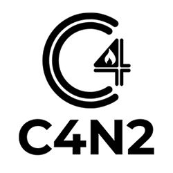 Text logo of "C4" with a flame and "C4N2" underneath in bold letters.
